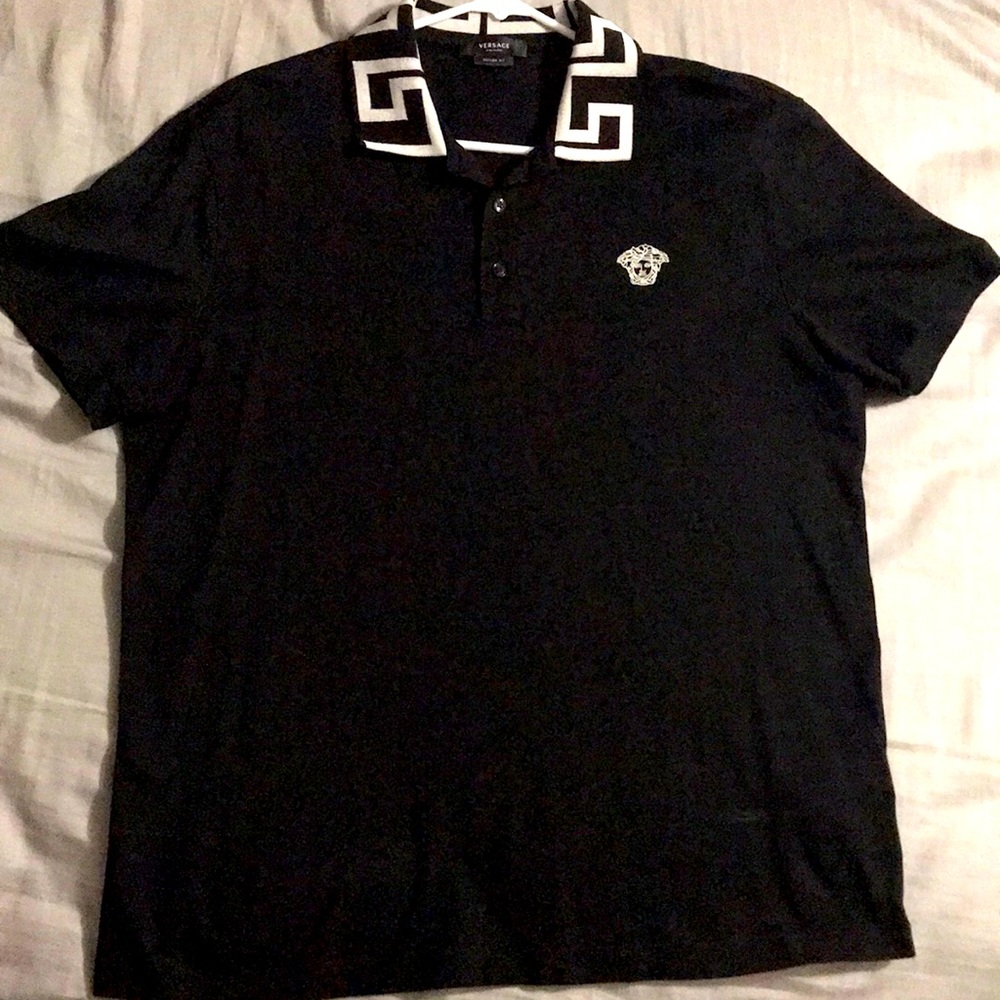 Versace Greca Collar Polo Shirt